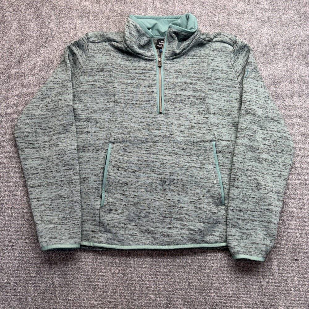 Kuhl Revel Mens XL 1/4 Zip Sweater Fleece Pullover Heathered Green Hiking